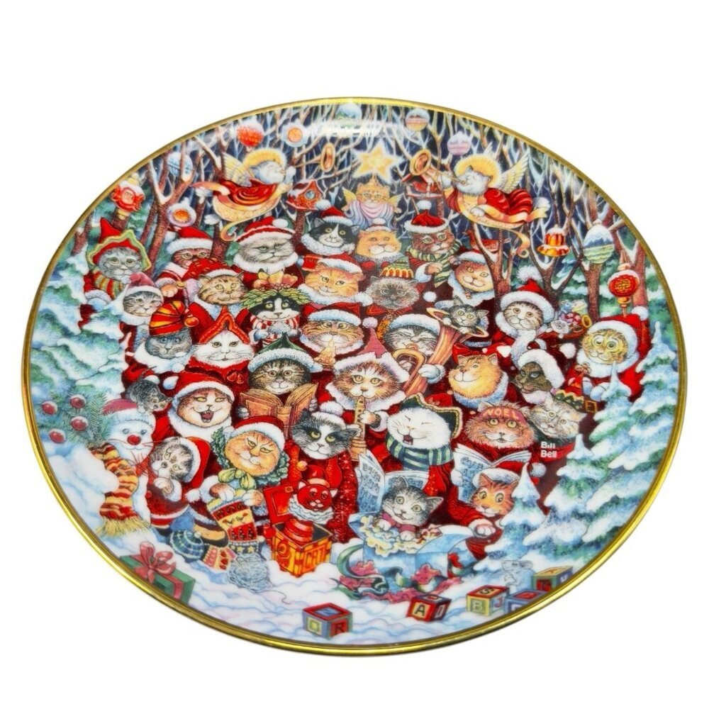 Franklin Mint Heirloom Santa Claws Porcelain Dish Plate Bill Bell Limited Plate